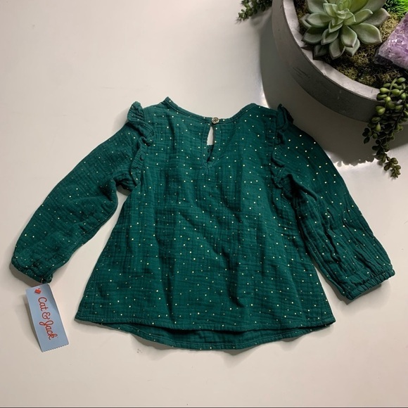 Cat & jack emerald green 2 piece set nwt evergreen top bottom 18 months - Picture 6 of 6